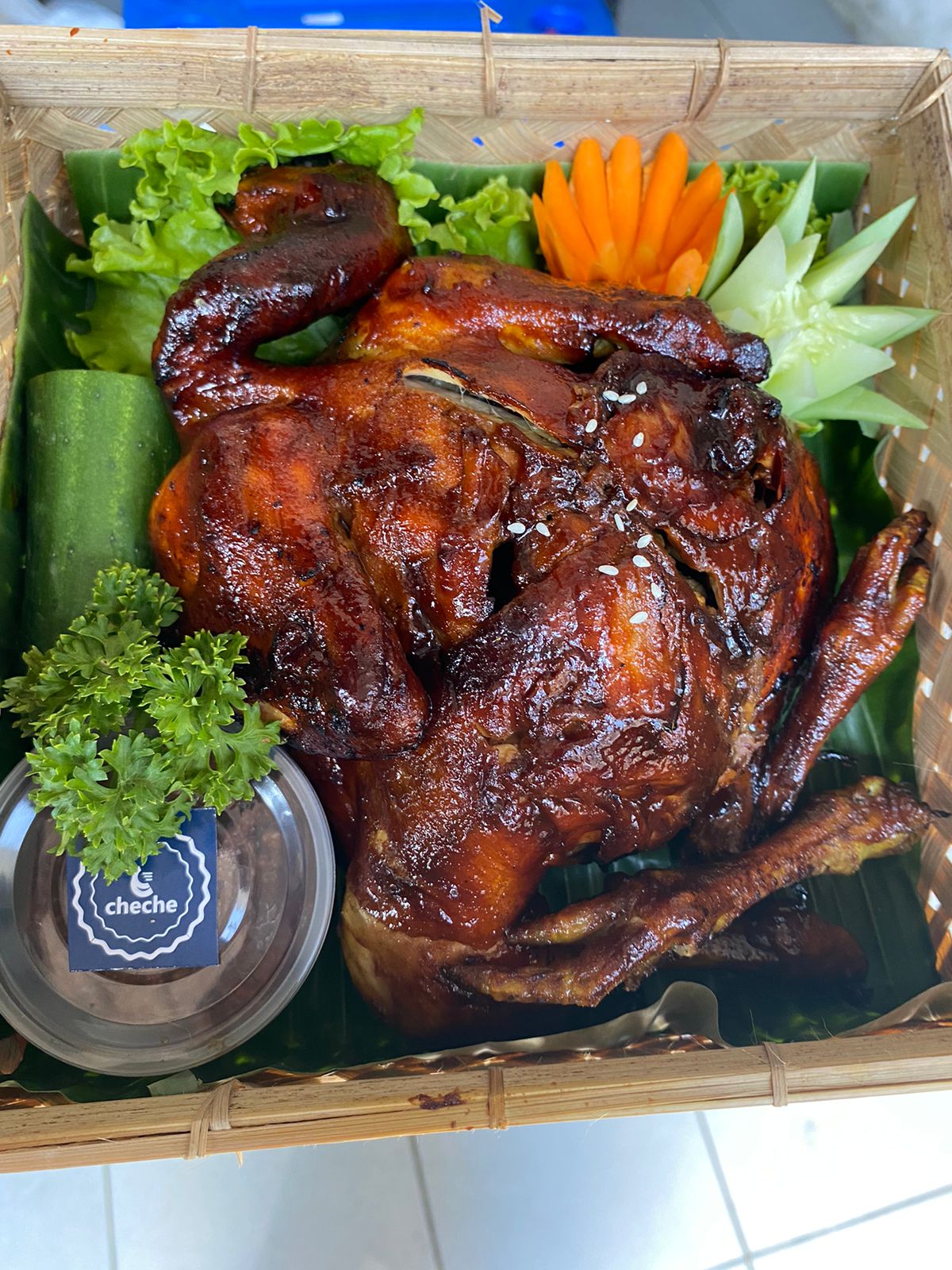 Ayam Ingkung Bakar – Kemasan Sokase (Anyaman Bambu)